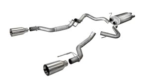 Ford Raptor Performance Exhaust - Dual Rear Exit - CORSA Performance - Cat-Back Sport - Satin Polished - `11-`14